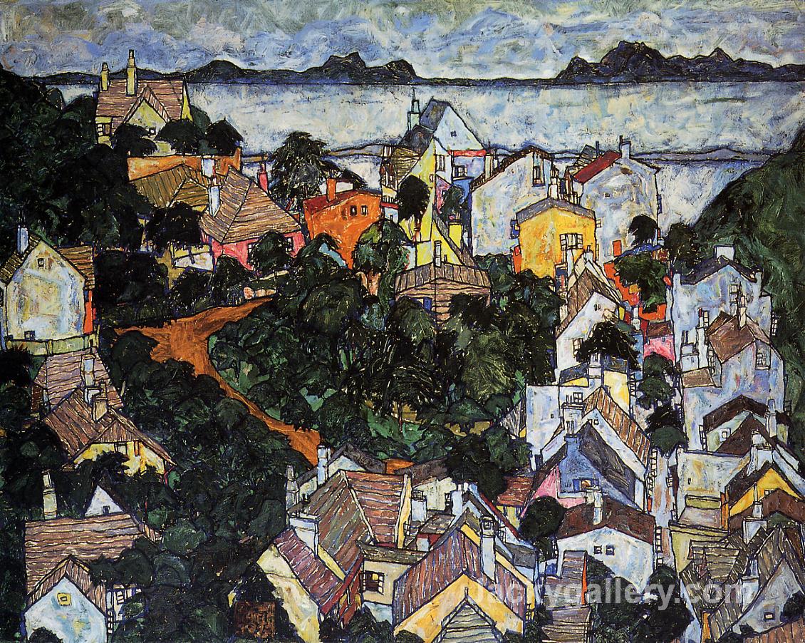 Summer Landscape, Krumau by Egon Schiele paintings reproduction